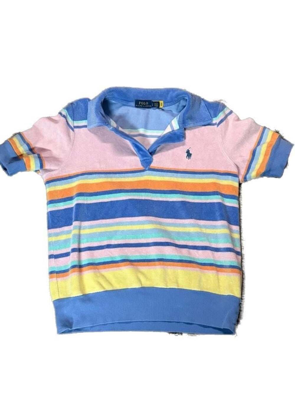 Polo Ralph Lauren Women's Striped Terry Cloth Polo Shirt